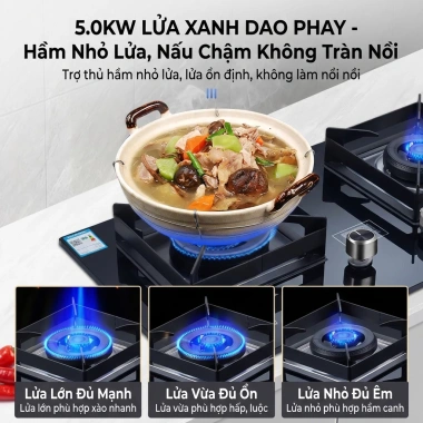 Bếp Gas Đôi Lật Cao Cấp 10 Đầu Đốt - Tự Động Ngắt, Kính Cường Lực, Tiết Kiệm Gas, Bảo Hành 12 Tháng - Giá 2.5 Triệu