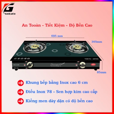 Bếp gas đôi mặt kính Smart 570MV, an toàn, tiện lợi, sang trọng, chỉ 319.000₫ 9