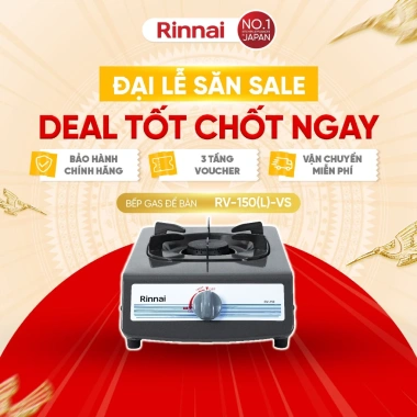 Bếp gas đơn Rinnai RV-150(G) mặt bếp men, kiềng men, dùng bình gas lớn – Giá ưu đãi 463.540₫ 8