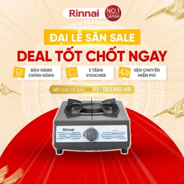 Bếp gas đơn Rinnai RV-150(G) mặt bếp men, kiềng men, dùng bình gas lớn – Giá ưu đãi 463.540₫ 9