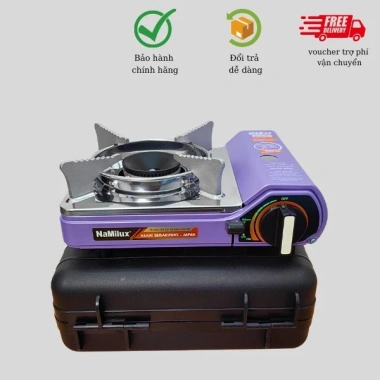 Bếp gas du lịch Namilux Pro Tiny 2.221PS: Nhỏ gọn, lửa cháy lớn, van chống nổ 2S, hộp nhựa 8