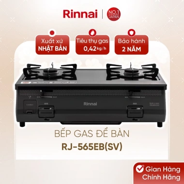Bếp gas dương Rinnai RJ-565EB, mặt bếp men và kiềng men, hàng chính hãng, giảm 19%