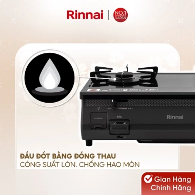 Bếp gas dương Rinnai RJ-565EB, mặt bếp men và kiềng men, hàng chính hãng, giảm 19%