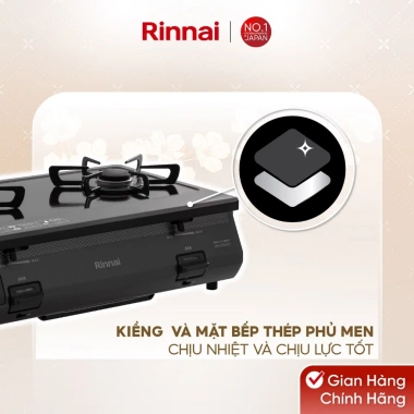 Bếp gas dương Rinnai RJ-565EB, mặt bếp men và kiềng men, hàng chính hãng, giảm 19% 4 Bếp gas dương Rinnai RJ-565EB, mặt bếp men và kiềng men, hàng chính hãng, giảm 19% 4