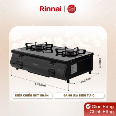 Bếp gas dương Rinnai RJ-565EB, mặt bếp men và kiềng men, hàng chính hãng, giảm 19%