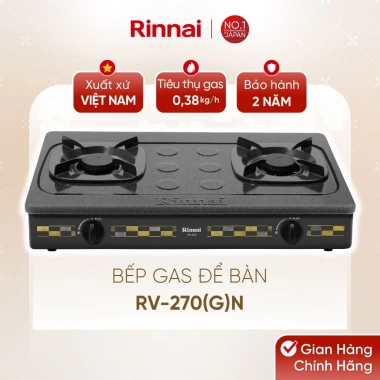 Bếp gas dương Rinnai RV-270(G)N mặt bếp men + kiềng men - Giá ưu đãi 970.200₫