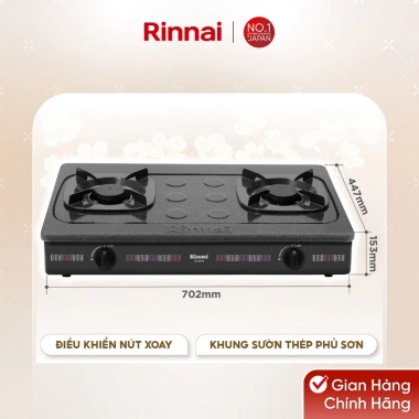 Bếp gas dương Rinnai RV-2.715(G) mặt bếp men + kiềng men - Giá 916.300₫, an toàn, tiết kiệm năng lượng