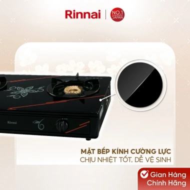 Bếp gas dương Rinnai RV-3.615GL(FM) - mặt bếp kính sang, kiềng bếp men bền, giảm 21% chỉ 1.951.180₫ 5 Bếp gas dương Rinnai RV-3.615GL(FM) - mặt bếp kính sang, kiềng bếp men bền, giảm 21% chỉ 1.951.180₫ 5