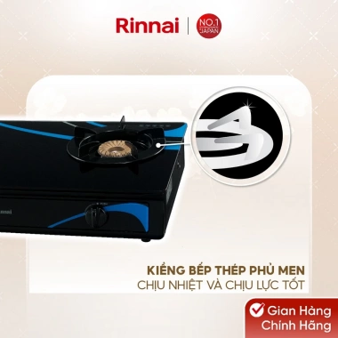 Bếp gas dương Rinnai RV-3.715GL mặt bếp kính, kiềng men - Giá chỉ 2.091.320đ