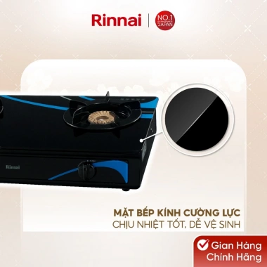 Bếp gas dương Rinnai RV-3.715GL mặt bếp kính, kiềng men - Giá chỉ 2.091.320đ