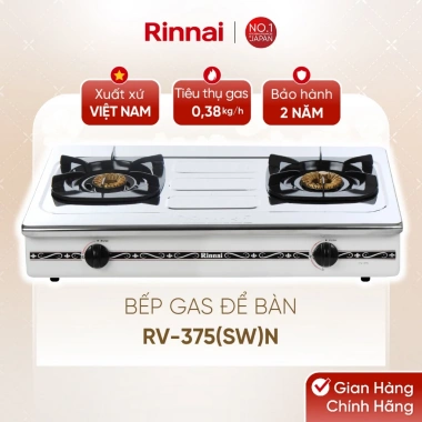 Bếp gas dương Rinnai RV-375(SW)N - Bếp inox, kiềng men, giảm 20% - Giá 1.250.480VND 2