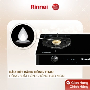 Bếp gas dương Rinnai RV-6 Double Glass – Mặt kính sang, kiềng men bền, giảm giá 22% còn 2.274.580₫