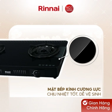 Bếp gas dương Rinnai RV-715Slim GL-D mặt kính, kiềng men Giá ưu đãi 2.842.400₫ 5