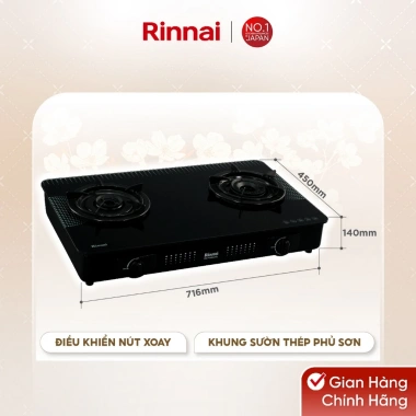 Bếp gas dương Rinnai RV-715Slim GL-D mặt kính, kiềng men Giá ưu đãi 2.842.400₫ 6