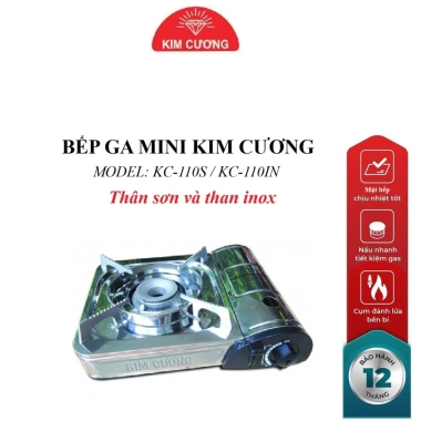 Bếp Gas Mini Cao Cấp Inox Kim Cương KC-110 3.1kW 1.3kg - Van Ngắt Gas An Toàn - Giá 229.000đ