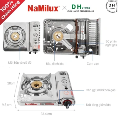 Bếp gas mini inox Namilux PL2.111AS - Chống han gỉ, chống nổ, cao cấp, giá 375k 4