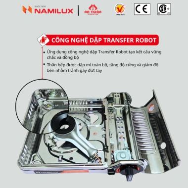 Bếp gas mini Namilux 2S MLN-202SS - Chống cháy nổ, inox, hàng chính hãng, 340.000₫ 5