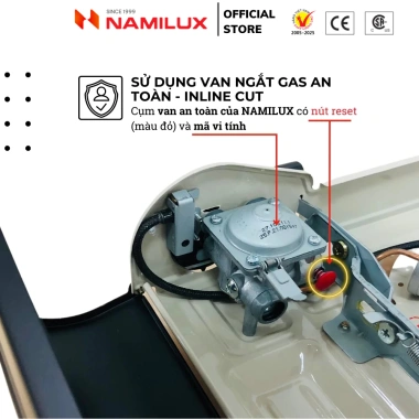 Bếp Gas Mini NaMilux NH-032PS - Đầu Đốt Cyclone, Tiết Kiệm Gas, Van Ngắt An Toàn, 2.4kW, Giá 409.000 (Hàng Chính Hãng) 3