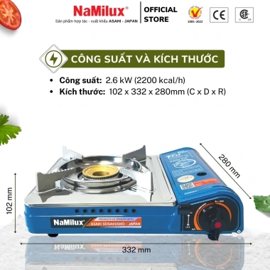 Bếp Gas Mini NaMilux NH-P2.911PS Du Lịch Xanh 2.6kW Van Inline Cut - Giá chỉ 339.000, Hàng Chính Hãng 6