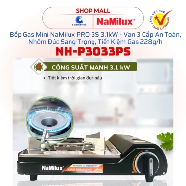 Bếp gas mini NaMilux PRO 3S NH-P3.033PS 3.1kW - Van 3 cấp an toàn, tiết kiệm gas 228g/h, giá 545.000 VND 4