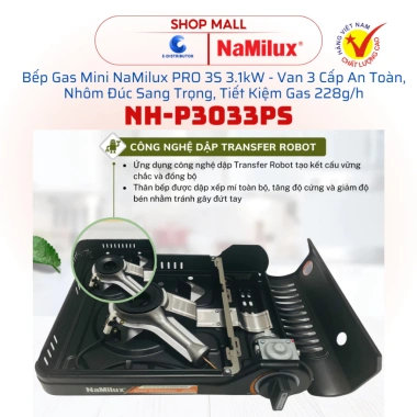 Bếp gas mini NaMilux PRO 3S NH-P3.033PS 3.1kW - Van 3 cấp an toàn, tiết kiệm gas 228g/h, giá 545.000 VND 5