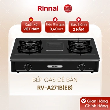 Bếp gas Rinnai RV-A271B EB mặt men, kiềng men - Hàng chính hãng, giá 2.695.000₫