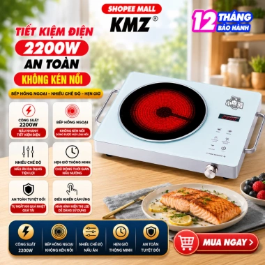 Bếp Gốm Hồng Ngoại KMZ G98 2.200W Không Kén Nồi Không Bức Xạ Tiết Kiệm Điện