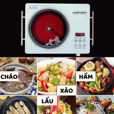 Bếp hồng ngoại Chefman 2.200W - Nấu mọi loại nồi, bảo hành 12 tháng, giảm còn 399.000₫