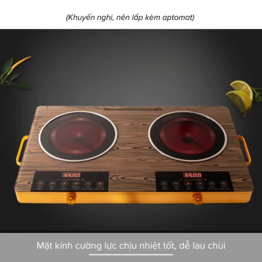 Bếp Hồng Ngoại Đôi Cảm Ứng Mặt Kính Cường Lực 3.500W - Giá Ưu Đãi 997,373 VND 4