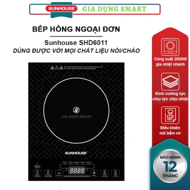 Bếp hồng ngoại đơn Sunhouse SHD6.011 2.000W nút cơ - Chính hãng, bảo hành 1 năm, giá 540.000₫