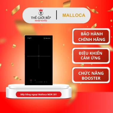 Bếp hồng ngoại Malloca MDR 301 - Công suất mạnh, mặt kính chịu nhiệt, bảo hành 3 năm, giảm giá 5,5 triệu