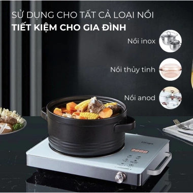 Bếp hồng ngoại PTLUXURY đa năng 3.500W không kén nồi, không bức xạ, tiết kiệm điện 419.000 VND