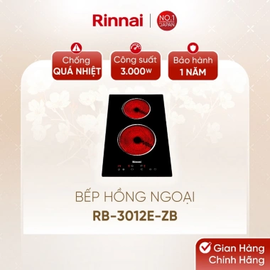 Bếp hồng ngoại Rinnai RB-3.012E-ZB 3.000W mặt kính Ceramic - Giá ưu đãi 5.875.100₫ 2