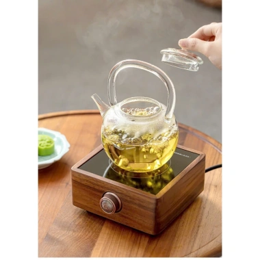 Bếp hồng ngoại vỏ gỗ óc chó - Đun nước và pha trà, chịu nhiệt cao, giảm còn 800k