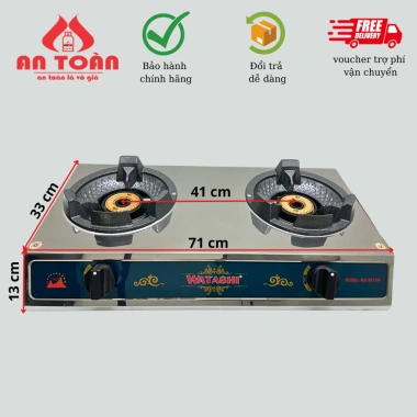 Bếp khè đôi inox Watashi WA-3.012N 2 lò 2 cửa Đun mau sôi, van cao áp, giá 1,150,000₫ 2