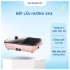 Bếp Lẩu Nướng 2 in 1 2 Ngăn Màu Hồng - Siêu Chống Dính, An Toàn, Dễ Dùng, 240k