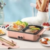 Bếp Lẩu Nướng 2 in 1 2 Ngăn Màu Hồng - Siêu Chống Dính, An Toàn, Dễ Dùng, 240k 2