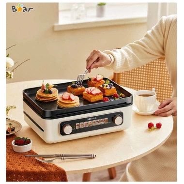 Bếp lẩu nướng Bear 2 ngăn DKL-E22W1 cao cấp, tháo rời gấp gọn, công suất lớn 2.05 triệu