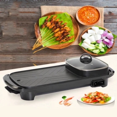 Bếp Lẩu Nướng Đa Năng 2 In 1 Cao Cấp 1.300W Chống Dính Giá chỉ 198.000₫