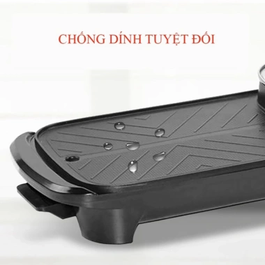 Bếp Lẩu Nướng Đa Năng 2 In 1 Cao Cấp 1.300W Chống Dính Giá chỉ 198.000₫