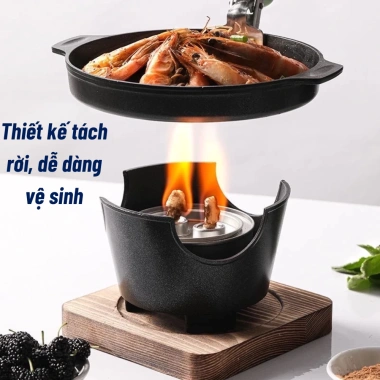 Bếp Nướng Cồn Mini Không Khói BBQ Phong Cách Nhật - Đa Năng, Tiết Kiệm Nhiên Liệu