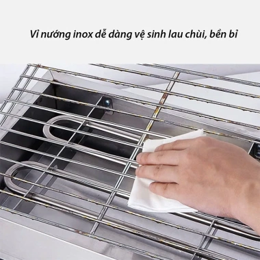 Bếp nướng điện 2.800W không khói inox - Nướng hải sản, thịt xiên, gia đình, bảo hành 12 tháng - Giá 435.000 VND 7