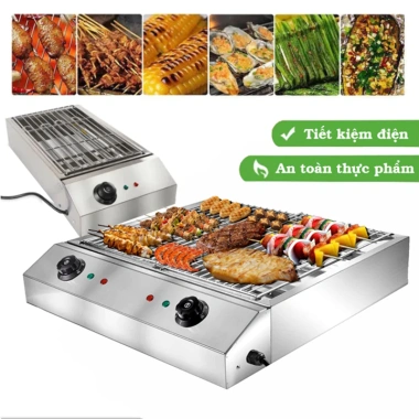 Bếp nướng điện công nghiệp đa năng khay đôi - Nướng bánh tráng, thịt xiên, hải sản - Giá 670.000₫ (giá gốc 857.600₫) Bếp nướng điện công nghiệp đa năng khay đôi - Nướng bánh tráng, thịt xiên, hải sản - Giá 670.000₫ (giá gốc 857.600₫)