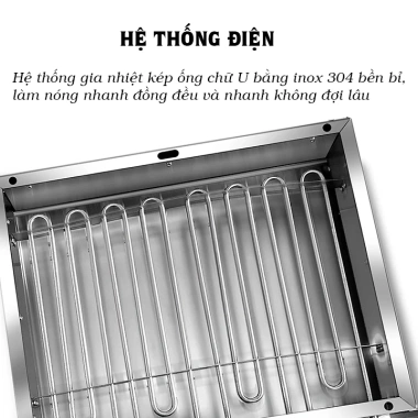 Bếp nướng điện công nghiệp đa năng khay đôi - Nướng bánh tráng, thịt xiên, hải sản - Giá 670.000₫ (giá gốc 857.600₫)