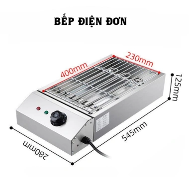 Bếp nướng điện công nghiệp đa năng khay đôi - Nướng bánh tráng, thịt xiên, hải sản - Giá 670.000₫ (giá gốc 857.600₫)