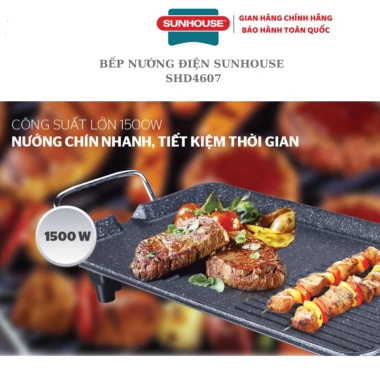 Bếp nướng điện không khói Sunhouse SHD4.607 1.500W, hàng chính hãng, bảo hành 12 tháng, chỉ 390.000₫ 5