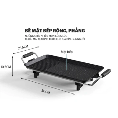 Bếp nướng điện không khói SUNNHOUSE SHD4.607 1.500W Bảo hành 12 tháng Giá 289.000₫ 4