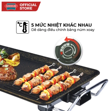 Bếp nướng điện SUNHOUSE HTD4.606 Happy Time - Mặt chống dính, núm xoay, bảo hành 12 tháng, 530k VND 4
