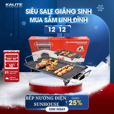 Bếp nướng điện Sunhouse SHD4.607 1.500W 6 mức nhiệt, mặt men chống dính, bảo hành 12 tháng - Giá 369.000đ Bếp nướng điện Sunhouse SHD4.607 1.500W 6 mức nhiệt, mặt men chống dính, bảo hành 12 tháng - Giá 369.000đ