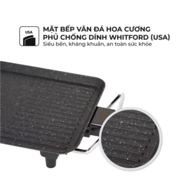 Bếp nướng điện Sunhouse SHD4.607 1.500W 6 mức nhiệt, mặt men chống dính, bảo hành 12 tháng - Giá 369.000đ 8